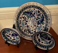 Le Souk Ceramic Tableware in the Aqua Fish Pattern