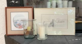 2 Glass Candle Sconces