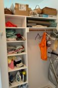 Shelf Lot of Towels and Baskets