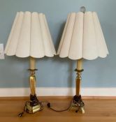 Pair of Brass Candlestick Lamps