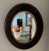 3 Tier Wall Shelf with Oval Framed Mirror