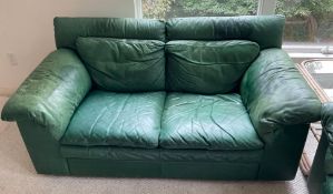 Green Leather Love Seat