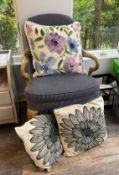 Arm Chair with Decorative Pillows