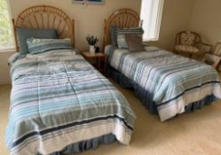 Pair of Rattan Twin Beds
