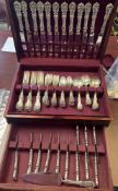 Highly Decorative Sterling Silver Flatware Service for 12