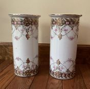 Pair of Handpainted Nippon Porcelain Urns
