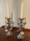 Pair of Ornate Silver Plated Candle Sticks