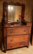 Antique 3 Drawer Dresser with Mirror