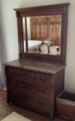 Marble Topped Dresser with Mirror