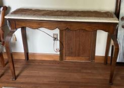 Marble Topped Console Table with Runner