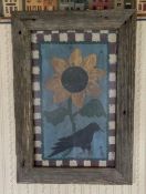 Barnwood Framed Sunflower Picture