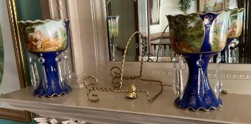Pair of Vintage Bohemian Style Mantle Candle Lamps