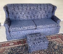 Upholstered Sofa with Matching Ottomans