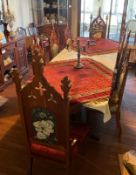 Gothic Style Dining Table with 8 Chairs