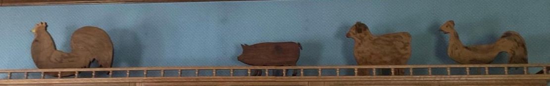 Group of 4 Wooden Farm Animals