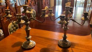Pair of 5 Candle Silver Plated Candelabras