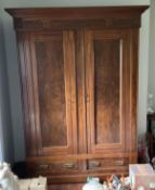 Vintage Wooden Armoire with Key