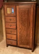 Oak Wardrobe with Mirror