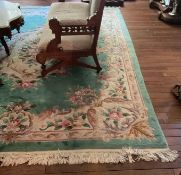 Vintage Carved Wool Oriental Rug
