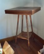 Antique Arts and Crafts Square Bobbin Table