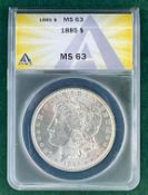 1885 Morgan Dollar MS 63