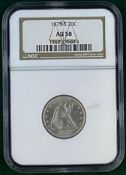 1875 S 20 Cent AU 58