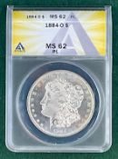 1884 O Morgan Dollar MS 62