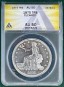 1875 US Trade Dollar AU 50