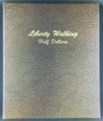 Walking Liberty Half Dollar Collector's Binder with 65 Half Dollars