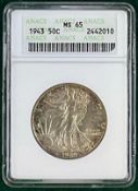 1943 Walking Liberty Half Dollar MS 65
