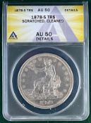 1878 S US Trade Dollar AU 50
