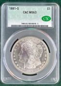 1881 S Morgan Dollar MS 63