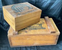 Vintage Wooden Boxes with Lids