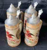 Vintage Limited Edition Budweiser Beer Steins