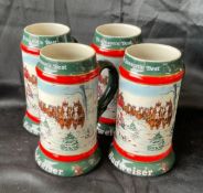 1991 Anheuser-Busch Holiday Beer Steins