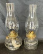 2 Vintage Glass Oil Lamps