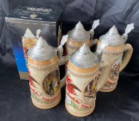 Vintage Limited Edition Budweiser Beer Steins
