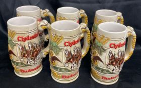 Vintage Budweiser Clydesdales Beer Steins