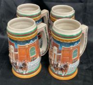 1997 Budweiser Holiday Beer Steins