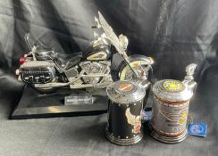 Model Harley Davidson Phone with 2 Beer Steins