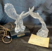 2 Glass Eagle Sculptures