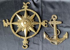 Brass Anchor and Compass