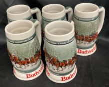 Vintage 1982 Budweiser Beer Steins