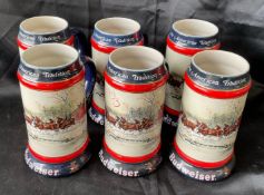 1990 Anheuser-Busch Holiday Beer Steins