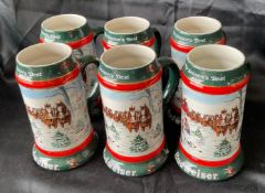 1991 Anheuser-Busch Holiday Beer Steins