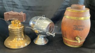 2 Barrel Decanters and Bell Decanter