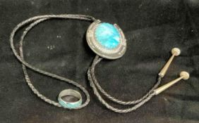 Turquoise Bolo Tie and Ring