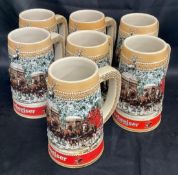 Vintage Budweiser Holiday Beer Steins