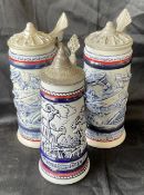 3 Vintage Avon Ceramarte Beer Steins