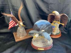 3 Eagle Statues